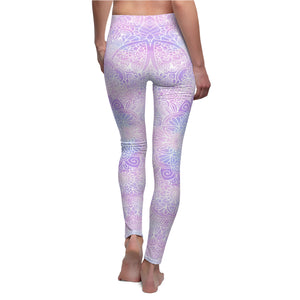 Print Leggings | "Bohemian Purple Henna Pattern Leggings" | Ethereal Gym Tights | Yoga Pants | Activewear | Gym Tights | Workout | Verkadi