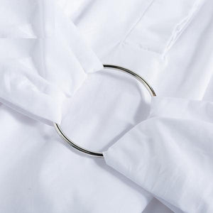 Trendy White Casual Belted Top Shirt Blouse Verkadi.com