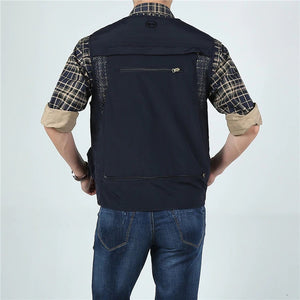 Collarless Mesh Breathable  Back Removable Men Vest