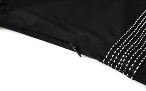Black Pocket Tunic Split Plus Size Professional Midi Dress