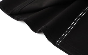 Black Pocket Tunic Split Plus Size Professional Midi Dress
