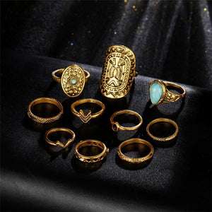 Hip Pattern Mix Finger Midi Vintage Ring Sets Verkadi.com