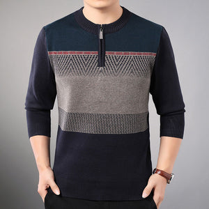 Smart Plaid Pull Casual Thin Men Sweaters Pullover