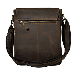 Crazy Horse Genuine Leather Men's Crossbody Bag Messenger Bag