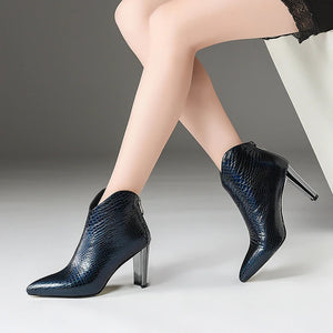 Pointed Toe High Heels Women Ankle Boots