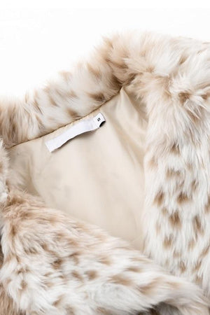Leopard Pattern Fluffy Teddy Faux Fur Women Jackets