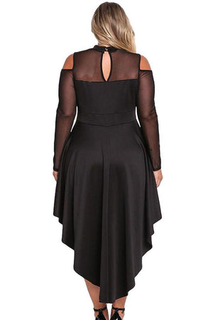Sexy Long Sleeve Cold Shoulder Club Party PLUS SIZE Dress