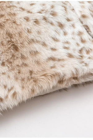 Leopard Pattern Fluffy Teddy Faux Fur Women Jackets
