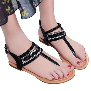 Summer Pinch Bohemian Gladiator Diamond Thong Flat Sandals