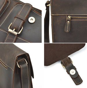 Genuine Leather Men's Messenger Bag Cross Body Bag Shoulder Bag