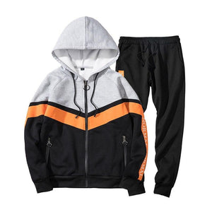Hip Tracksuit Fleece Jackets With Pants Men's Hoodie Sweatshirt Verkadi.com
