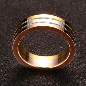 Unisex Titanium Steel Gold Rose Plated Ring Verkadi.com