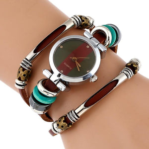 Triple Bracelet Genuine Leather Wristwatch Verkadi.com