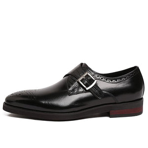 Crocodile Pattern Slip-On Leather Dress Shoes Verkadi.com