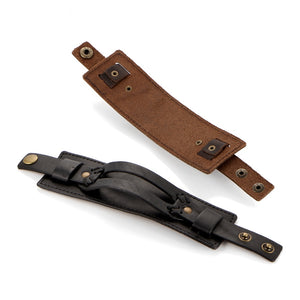 Unisex Leather Open Cuff Rope Wide Hip Bracelet