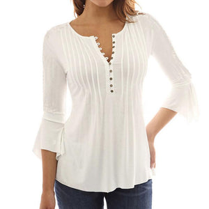 Elegant Ruffles & Flare Sleeves Blouse Shirt Top Verkadi.com