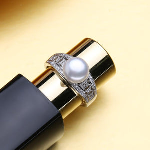 Silver Ring With Natural Freshwater Pearl
