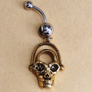 Skull Bone Navel Piercing Belly Button Ring Verkadi.com