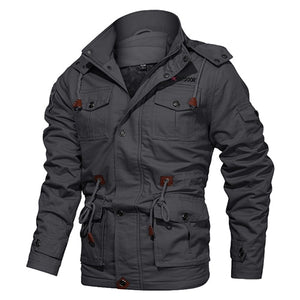 Hooded Cotton Military Style Men's Winter Jacket