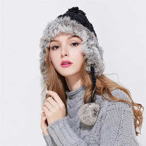 Ear Flaps Bomber Knitted Hat Beanie