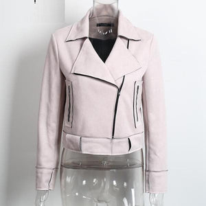 Designer Suede Outwear Belted Short Jacket Verkadi.com