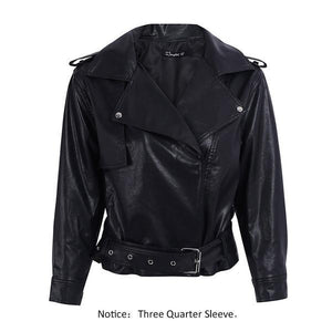 Faux Leather Short Casual Street Motorbike Style Jacket Verkadi.com