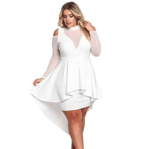 Sexy Long Sleeve Cold Shoulder Club Party PLUS SIZE Dress