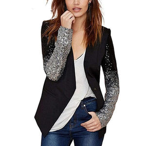 Modern Cut Sparkle Sequin Slim Blazer Jacket Verkadi.com