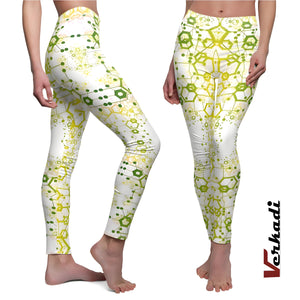 Leggings | "Geek Chic Green Circuitry Yoga Leggings" | Tech Pattern Yoga Pants | Women Leggings | Workout Leggings | Gym | Tights | Verkadi.