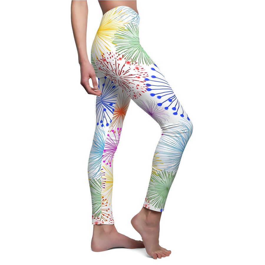 Yoga Pants | "Vibrant Firework Pattern Yoga Leggings" Activewear for Women | Women Leggings | Workout Leggings | Gym | Tights | Verkadi.
