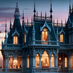 Jigsaw Puzzle | "Elegance at Dusk Medeval Mansion" | Verkadi