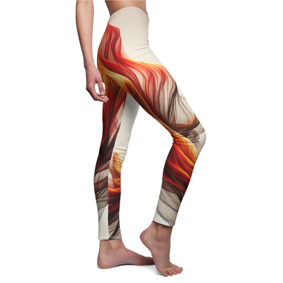 Yoga Leggings | "Fiery Swirls Designer Women's Leggings" | Stylish Activewear for Women | Workout Leggings |Yoga Pants | Verkadi