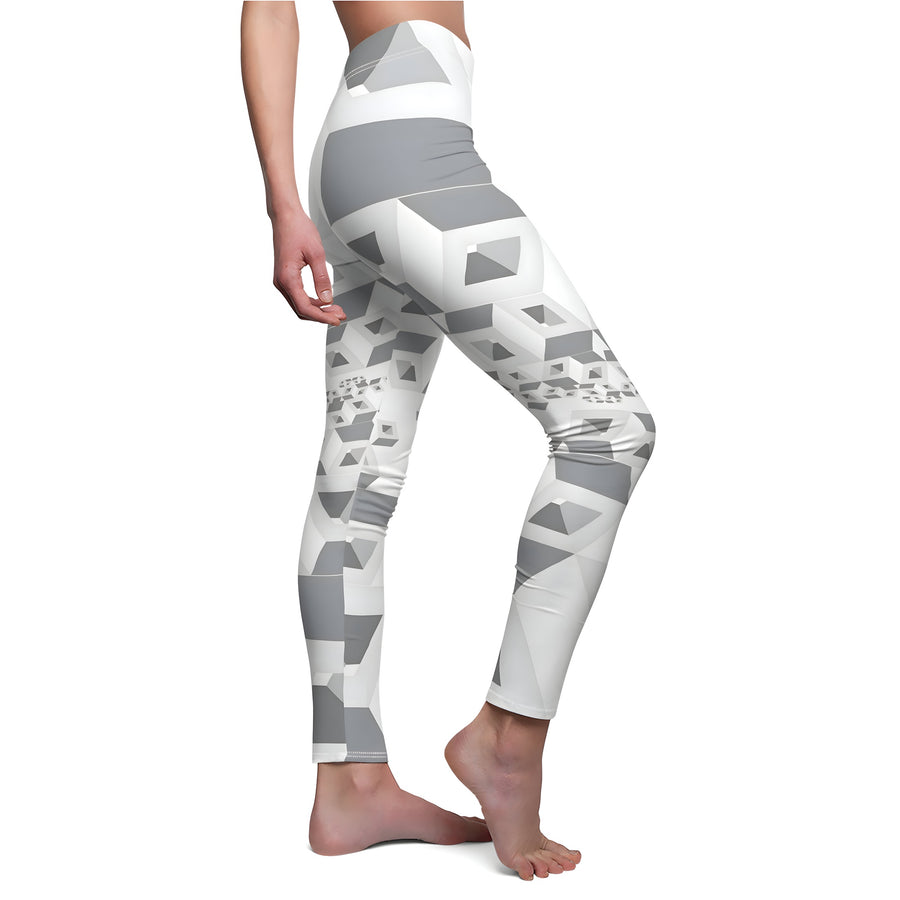 Yoga Leggings | "Urban Geometric" | Abstract Cube Print Fitness Leggings | Yoga Pants | Activewear | Gym Leggings | Wokout Pants | Verkadi.