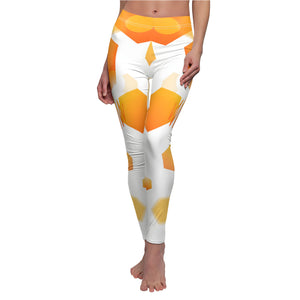 Yoga Pants | "Sunrise Splash Yoga Leggings" | Energizing Orange and White Print Leggings | Activewear | Gym | Workout Leggings | Verkadi