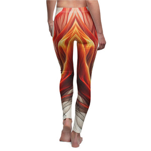 Yoga Leggings | "Fiery Swirls Designer Women's Leggings" | Stylish Activewear for Women | Workout Leggings |Yoga Pants | Verkadi