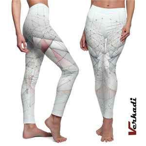 Yoga Leggings | "Geometric Harmony" | Women's Leggings with Abstract Network Design | Yoga Pant | Workout Leggings | Activewear | Verkadi.
