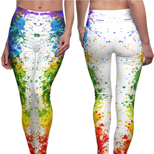 Leggings | "Vibrant Paint Splatter Yoga Leggings" | Bold Look Activewear | Yoga Pants | High Waisted Leggings | Fitness | Gym | Verkadi.