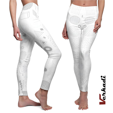 Workout Leggings | "Neutral Tones Abstract Print Leggings" | Contemporary Activewear | Gym | Yoga Pants | Yoga Leggings | Leggings | Verkadi