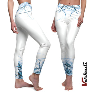 "Blue Whisper" | Yoga Leggings| Contemporary Printed Fitness Leggings | Yoga Pants | Activewear | Fashionable Leggings | Gym | Verkadi