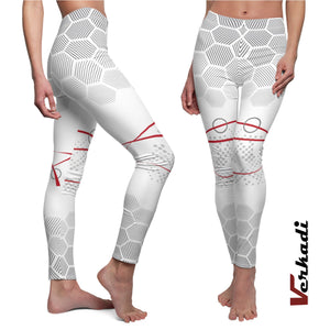 Yoga Pants | "Abstract Linear Art Workout Leggings" | Fitness Leggings | Yoga Leggings | Gym | Activewear | Workout Tights | Verkadi.