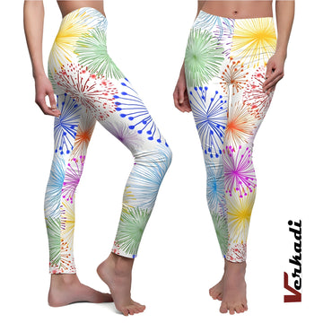 Yoga Pants | "Vibrant Firework Pattern Yoga Leggings" Activewear for Women | Women Leggings | Workout Leggings | Gym | Tights | Verkadi.