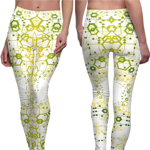Leggings | "Geek Chic Green Circuitry Yoga Leggings" | Tech Pattern Yoga Pants | Women Leggings | Workout Leggings | Gym | Tights | Verkadi.