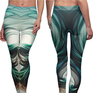 Yoga Pants | "Sage Elegance Yoga Leggings" | Luxe Tights with Earthy Swirl Design | Women Leggings | Yoga Tights | Activewear | Verkadi