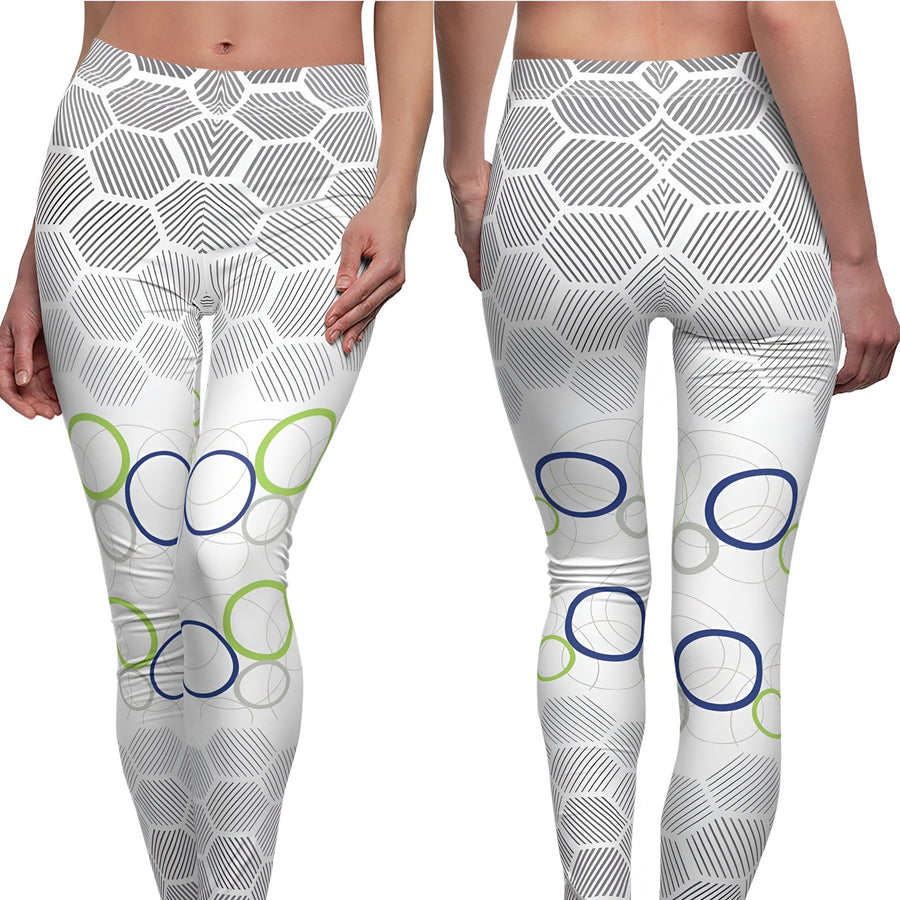 Yoga Pants | "Optic Wave Athletic Leggings" | Dynamic Abstract Print Leggings | Yoga Leggings | Activewear | Gym | Workout Tighta | Verkadi.