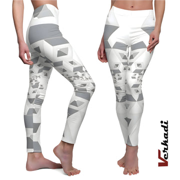 Yoga Leggings | "Urban Geometric" | Abstract Cube Print Fitness Leggings | Yoga Pants | Activewear | Gym Leggings | Wokout Pants | Verkadi.