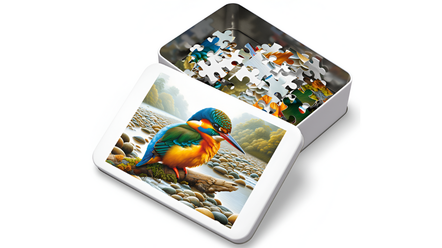 Jigsaw Puzzle | " Kingfisher's Colorful Contemplation" | Verkadi