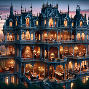 Jigsaw Puzzle | "Elegance at Dusk Medeval Mansion" | Verkadi