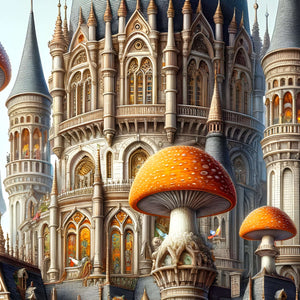 Central keep and mushroom dome with arched windows—challenging section to solve.