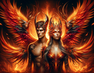 Adult Puzzle | "Phoenix Embrace Majestic Mythical Beings" | Verkadi