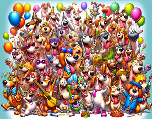 Jigsaw Puzzle | "Barking Bash Dogs Joyful Jamboree" | Verkadi